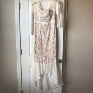 Boutique Off the shoulder midi lace dress